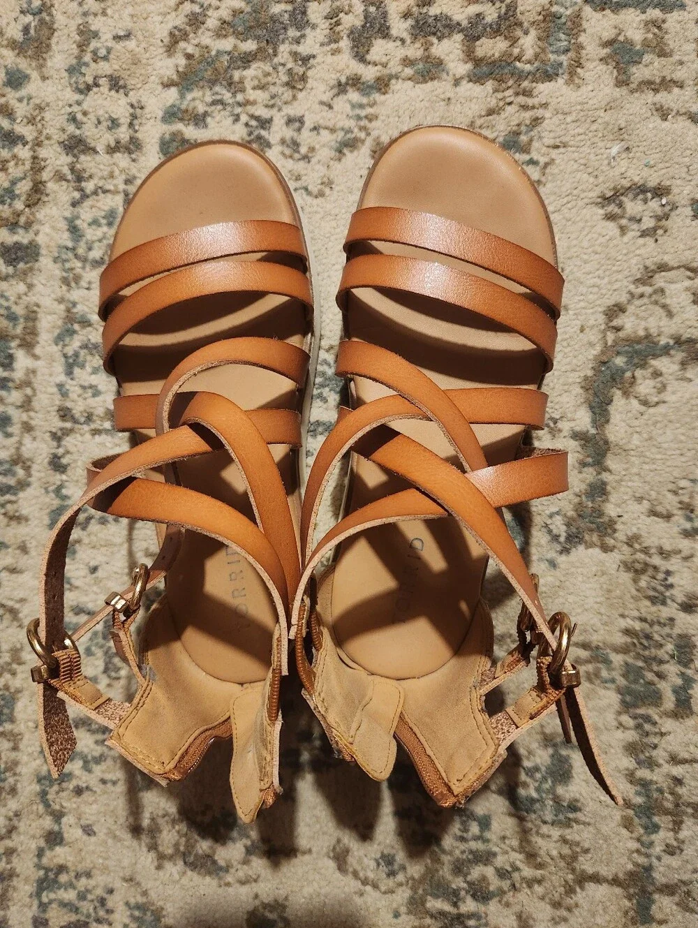 torrid Brown Strappy Gladiator Sandals with Gold Buckles